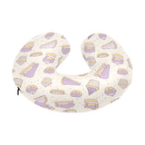 Cakes pies tarts muffins and eclairs purple bluebe U-Shaped Travel Neck Pillow