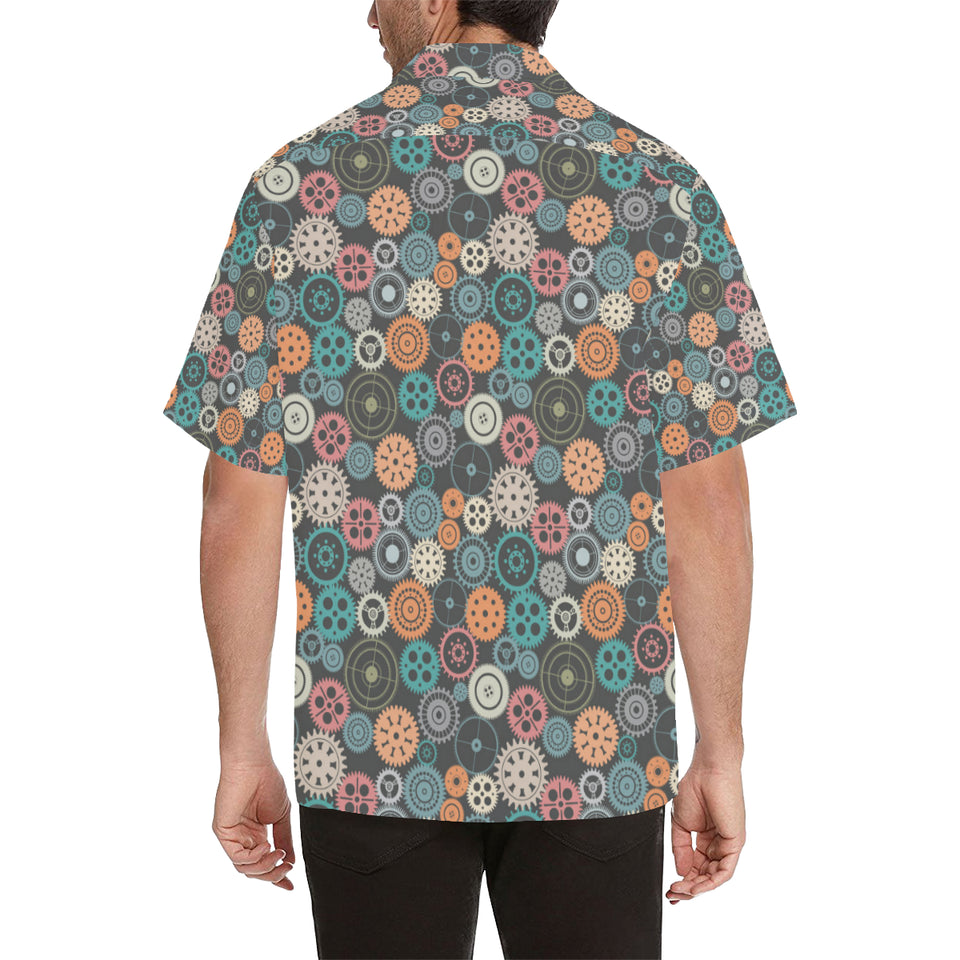 Gear Pattern Print Design 05 Men's All Over Print Hawaiian Shirt (Model T58)