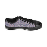 Indian Batik Style pattern Men's Low Top Canvas Shoes Black