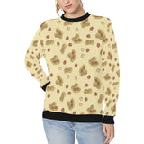 peanuts design pattern Women's Crew Neck Sweatshirt