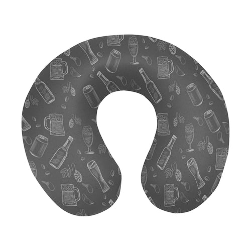 Beer hand drawn pattern U-Shaped Travel Neck Pillow