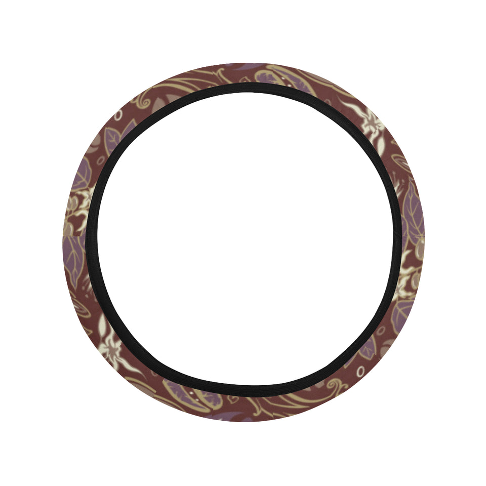 Coffee bean flower pattern Car Steering Wheel Cover