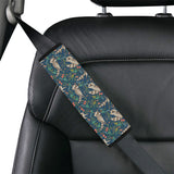 Raccoon tropical leaves pattern Car Seat Belt Cover