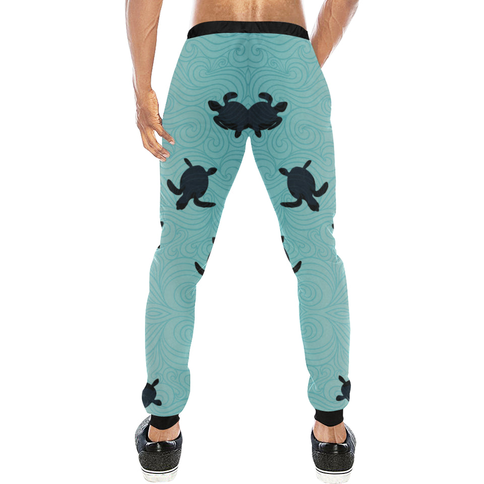 Sea turtle with blue ocean backgroud Unisex Casual Sweatpants