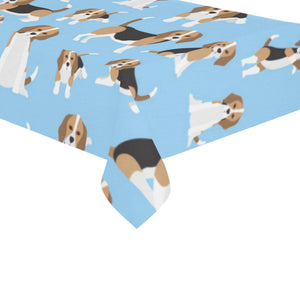 Beagle dog blue background pattern Tablecloth