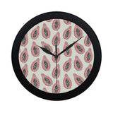 papaya pattern Elegant Black Wall Clock