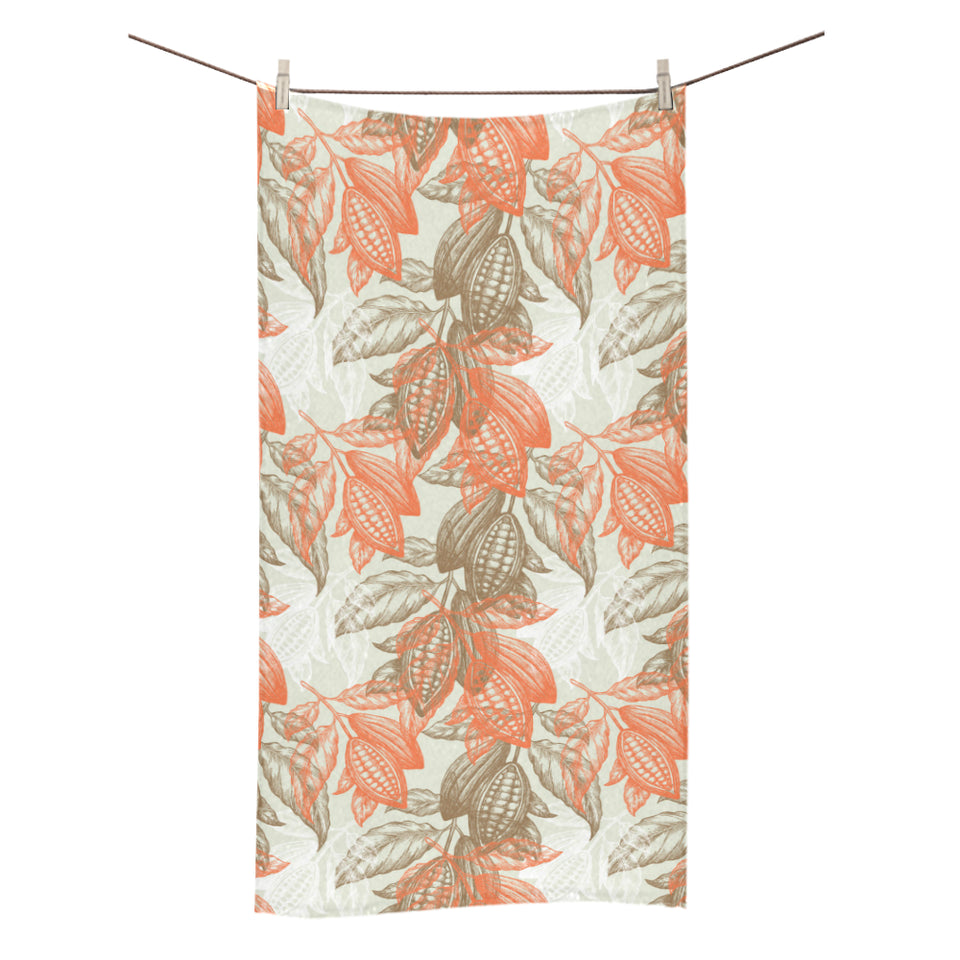 Cocoa beans Cocoa tree pattern Bath Towel