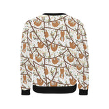 Sloths hanging on the tree pattern Men's Crew Neck Sweatshirt