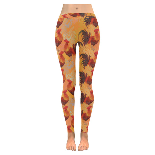 red rooster chicken cock pattern Women's Legging Fulfilled In US