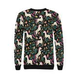 Unicorns forest background Women's Crew Neck Sweatshirt