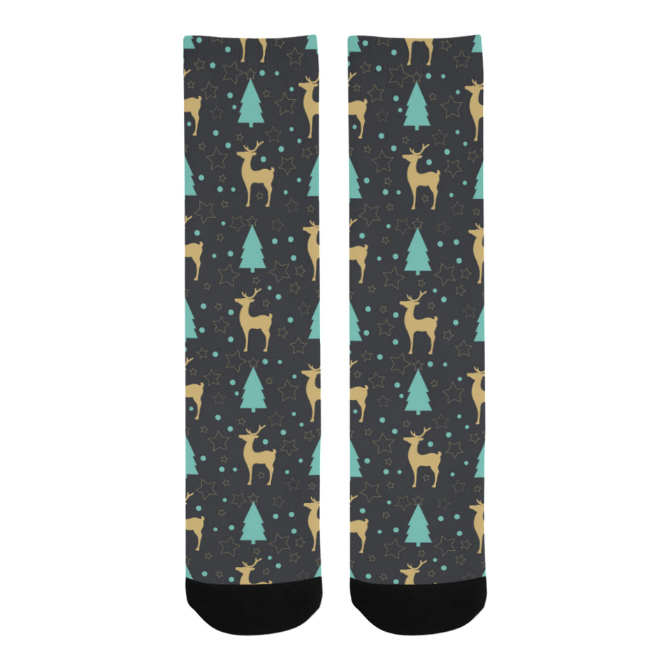 Deers star tree pattern Crew Socks