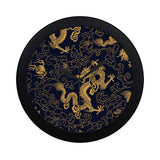 Gold dragon pattern Elegant Black Wall Clock
