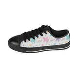 colorful unicorn rainbow heart pattern Men's Low Top Canvas Shoes Black
