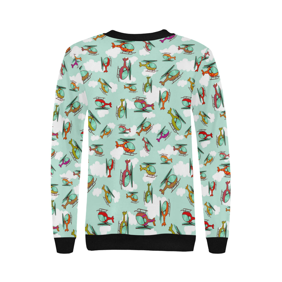 Helicopter design pattern Women's Crew Neck Sweatshirt