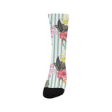 Colorful orchid flower pattern Crew Socks