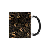 Gold peacock feather pattern Morphing Mug Heat Changing Mug