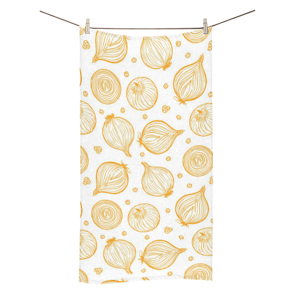 hand drawn onion pattern Bath Towel