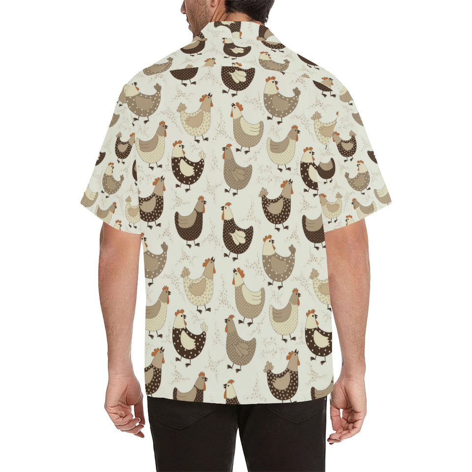 Cute rooster chicken cock Men's All Over Print Hawaiian Shirt