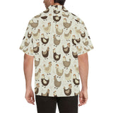 Cute rooster chicken cock Men's All Over Print Hawaiian Shirt