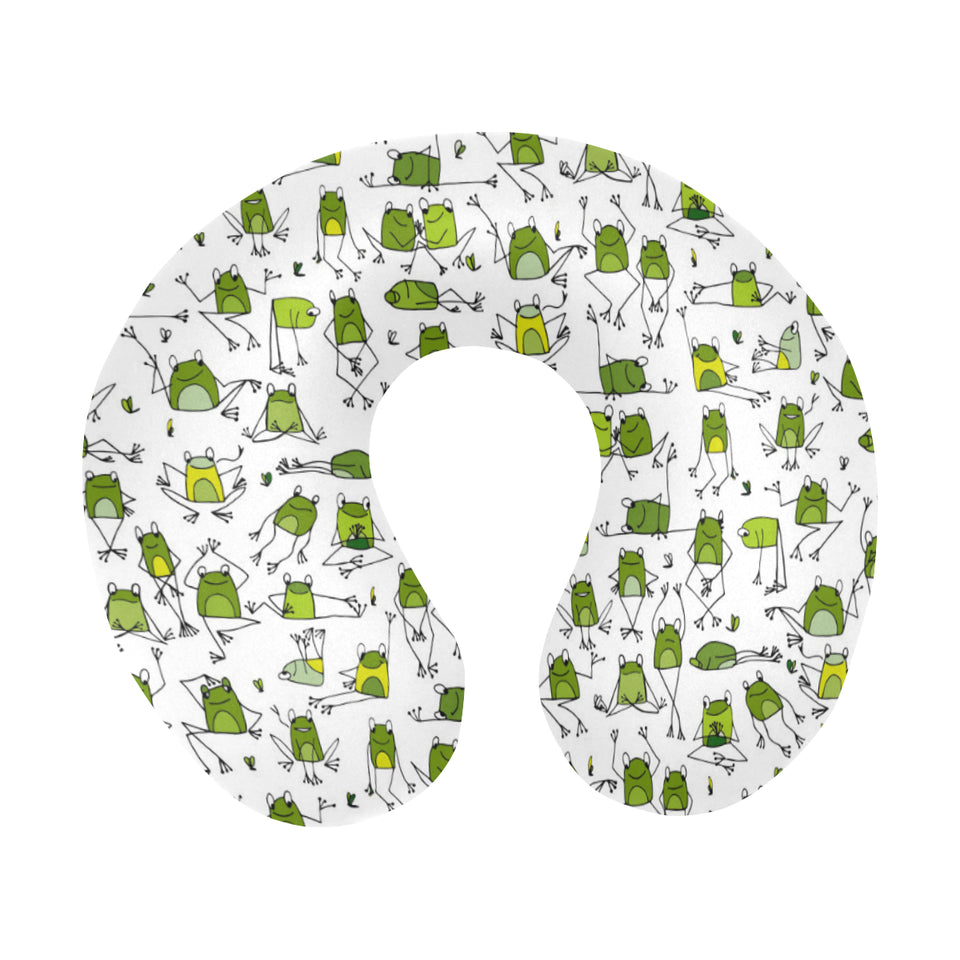 Sketch funny frog pattern U-Shaped Travel Neck Pillow