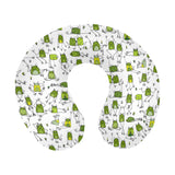 Sketch funny frog pattern U-Shaped Travel Neck Pillow