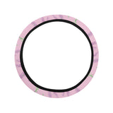 Lavender pattern pink background Car Steering Wheel Cover
