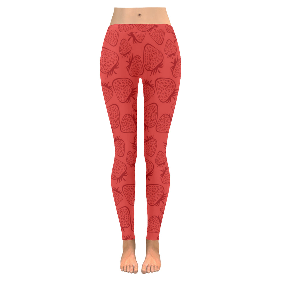 strawberry pattern red background Women's Legging Fulfilled In US