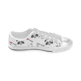 Hand Drawn faces of pandas pattern Men's Low Top Canvas Shoes White