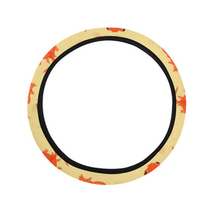 Goldfish Pattern Print Design 02 Car Steering Wheel Cover