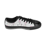 Cute poodle dog star pattern Men's Low Top Canvas Shoes Black
