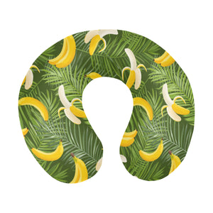 Banana Palm Leaves pattern U-Shaped Travel Neck Pillow