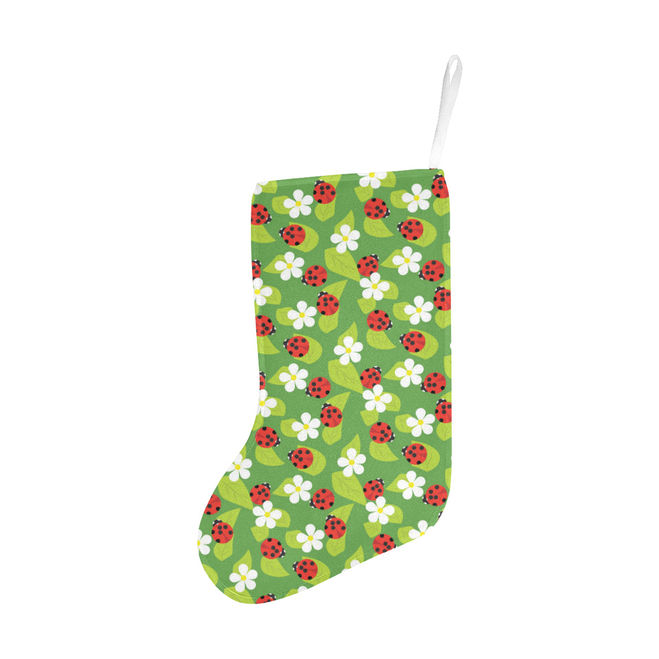 Ladybug Pattern Print Design 01 Christmas Stocking