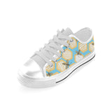 Bee honeycomb pattern Men's Low Top Shoes White