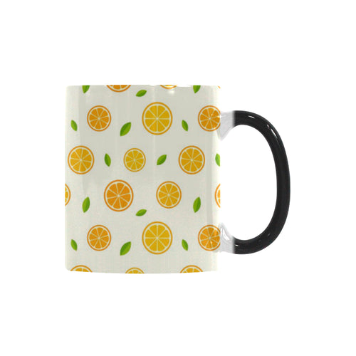 oranges leaves pattern Morphing Mug Heat Changing Mug