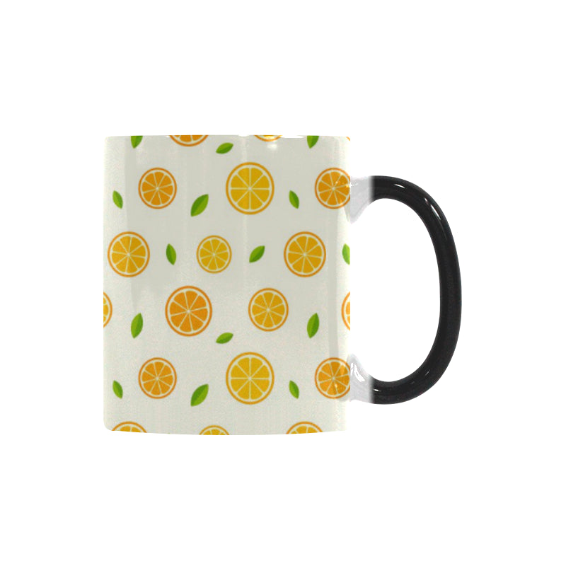 oranges leaves pattern Morphing Mug Heat Changing Mug