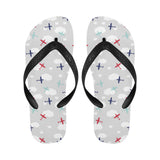 Airplane cloud grey background Unisex Flip Flops