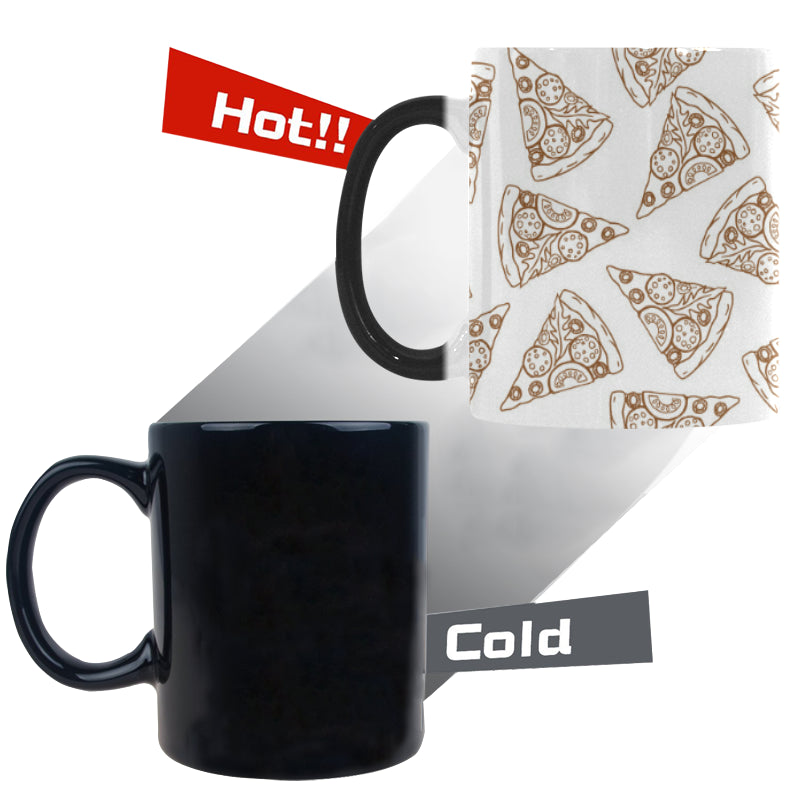 Hand drawn pizza pattern Morphing Mug Heat Changing Mug