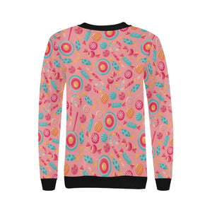 Colorful candy pattern Women's Crew Neck Sweatshirt