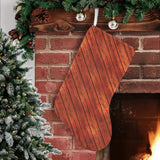 Wood Printed Pattern Print Design 03 Christmas Stocking