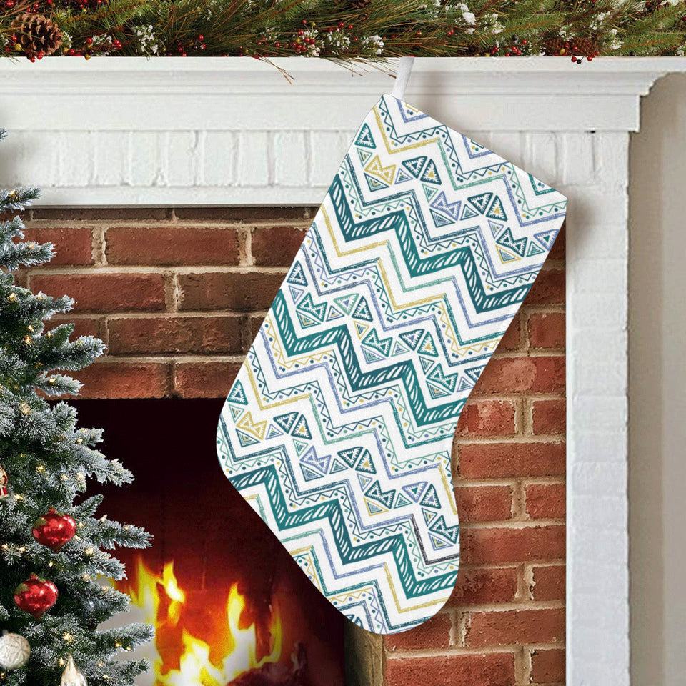 zigzag chevron paint design pattern Christmas Stocking