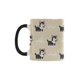 Cute Siberian Husky Morphing Mug Heat Changing Mug