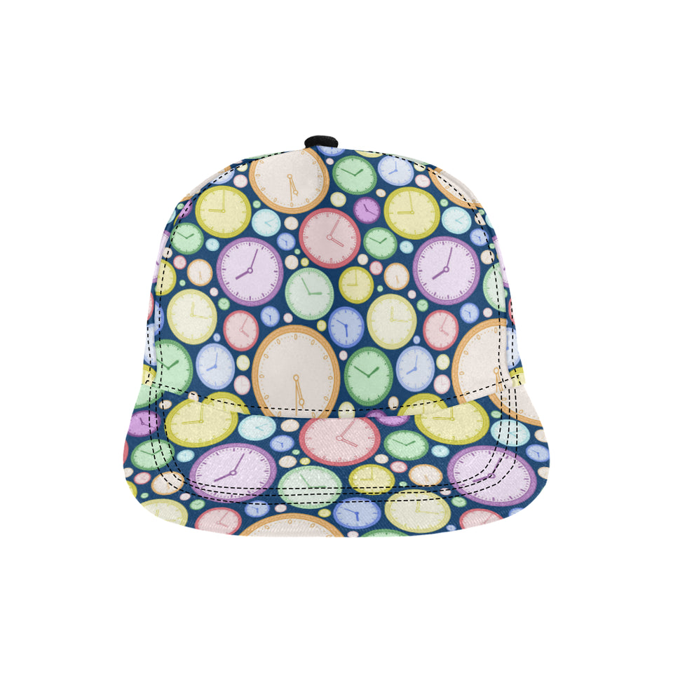 Colorful clock background All Over Print Snapback Cap