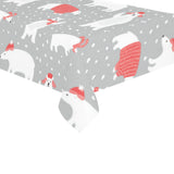 Cute polar bear christmas snow pattern Tablecloth