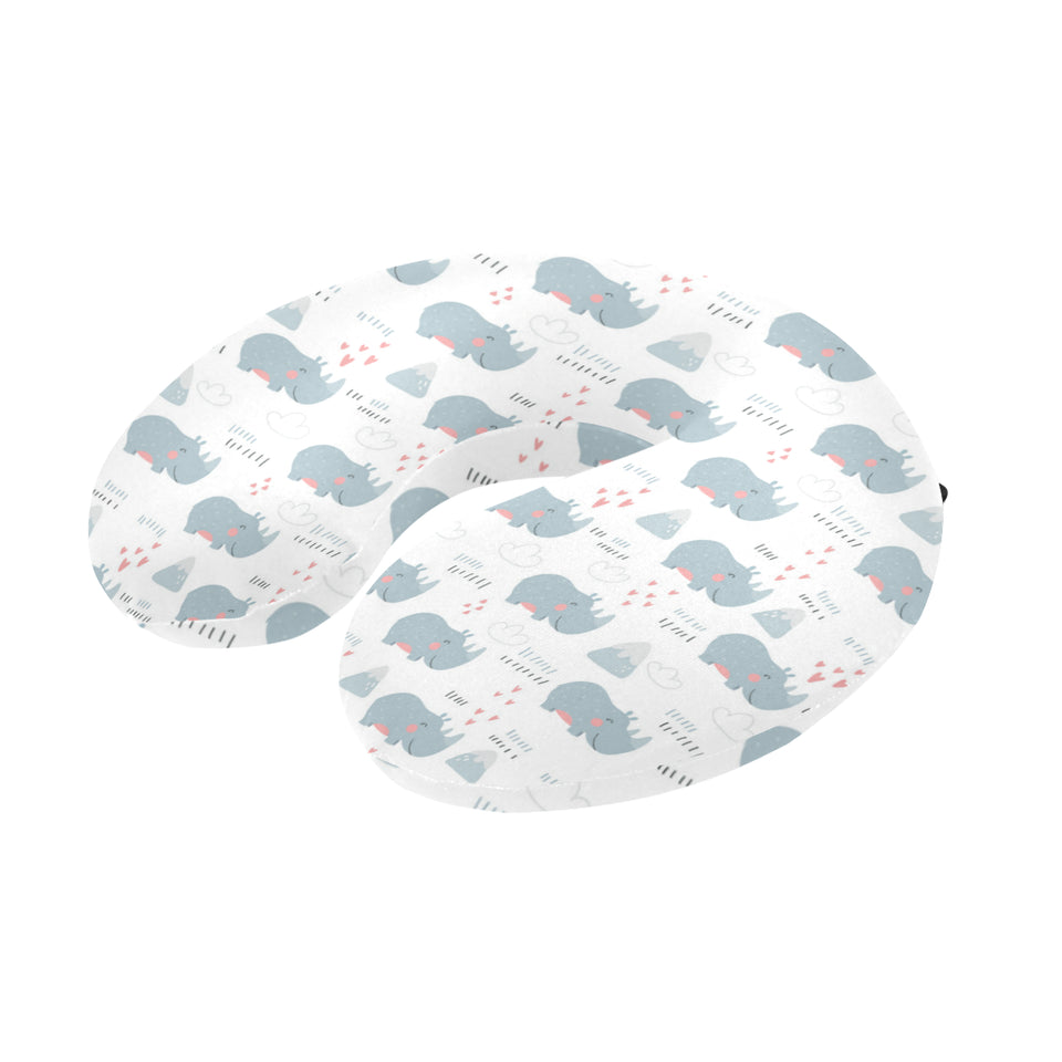 cute rhino heart pattern U-Shaped Travel Neck Pillow