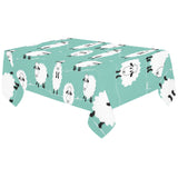 Cute sheep green background Tablecloth