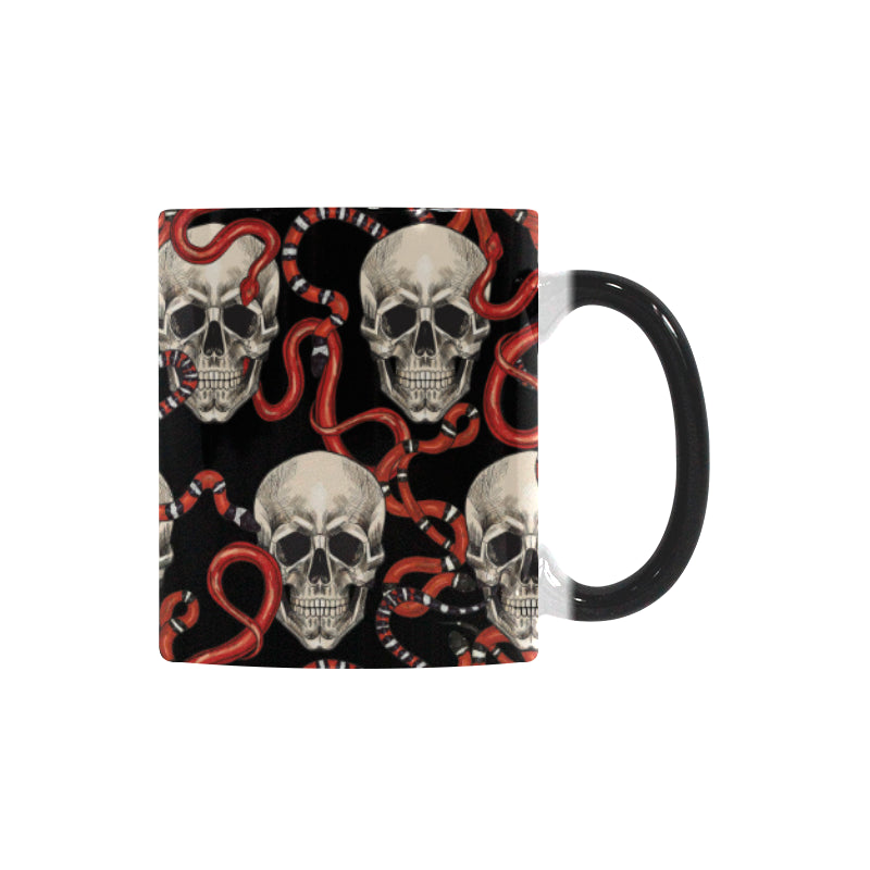 Red snake skull pattern Morphing Mug Heat Changing Mug