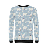 Cute polar bears Christmas decoration pattern Women's Crew Neck Sweatshirt