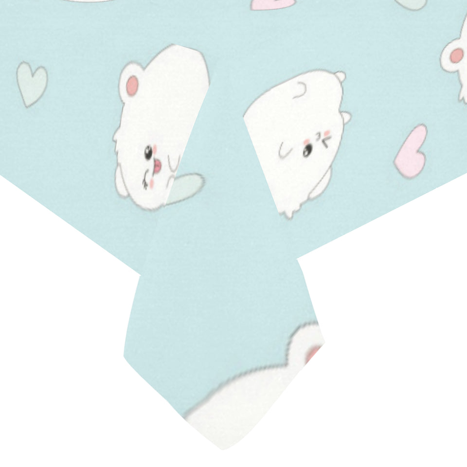 White cute hamsters heart pattern Tablecloth