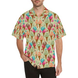 Colorful ice cream pattern Men's All Over Print Hawaiian Shirt