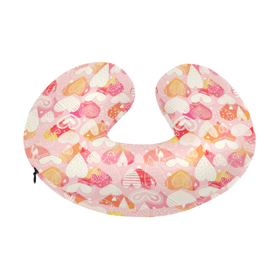 Hand drawn heart design pattern U-Shaped Travel Neck Pillow